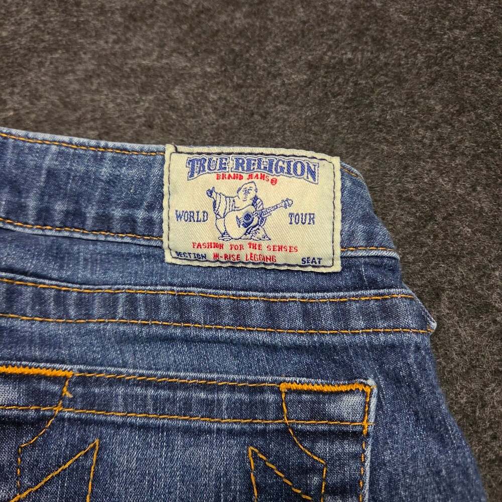 True Religion H-Rise Legging Seat Blue Denim Jeans Women's Size 29 - Picture 5 of 7